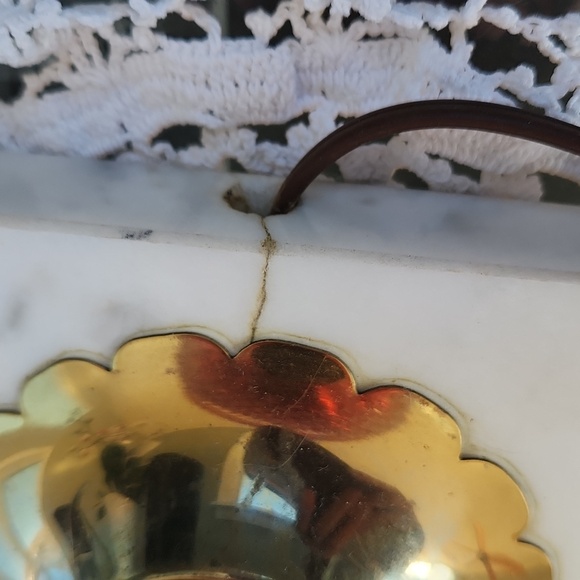 Antique Fenton Opalescent Cranberry Hobnail Lamp, Marble Base, 17 1/4" Tall - Picture 11 of 11